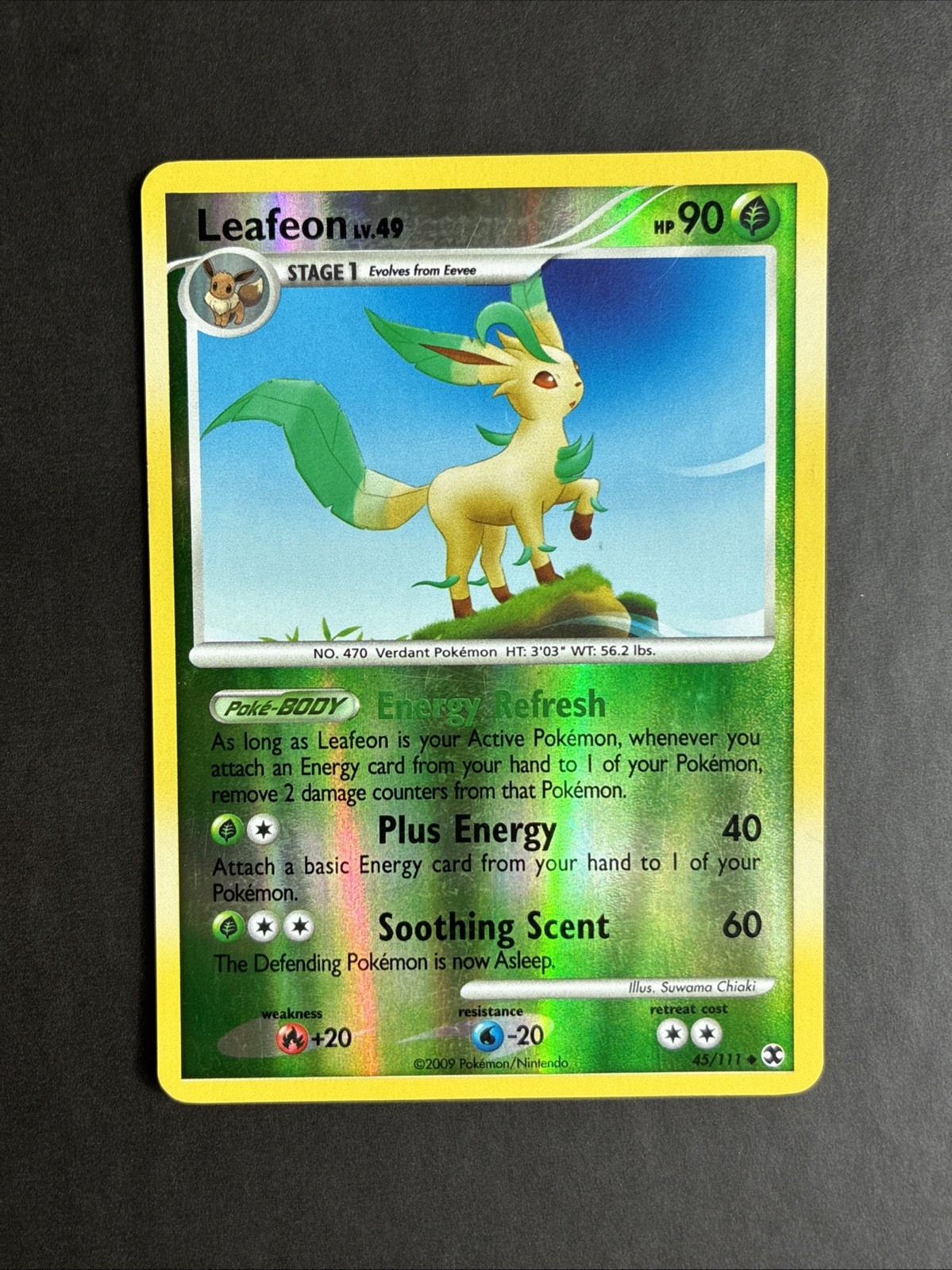 Pokemon TCG Leafeon Rising Rivals 45/111 Reverse Holo Rare LP
