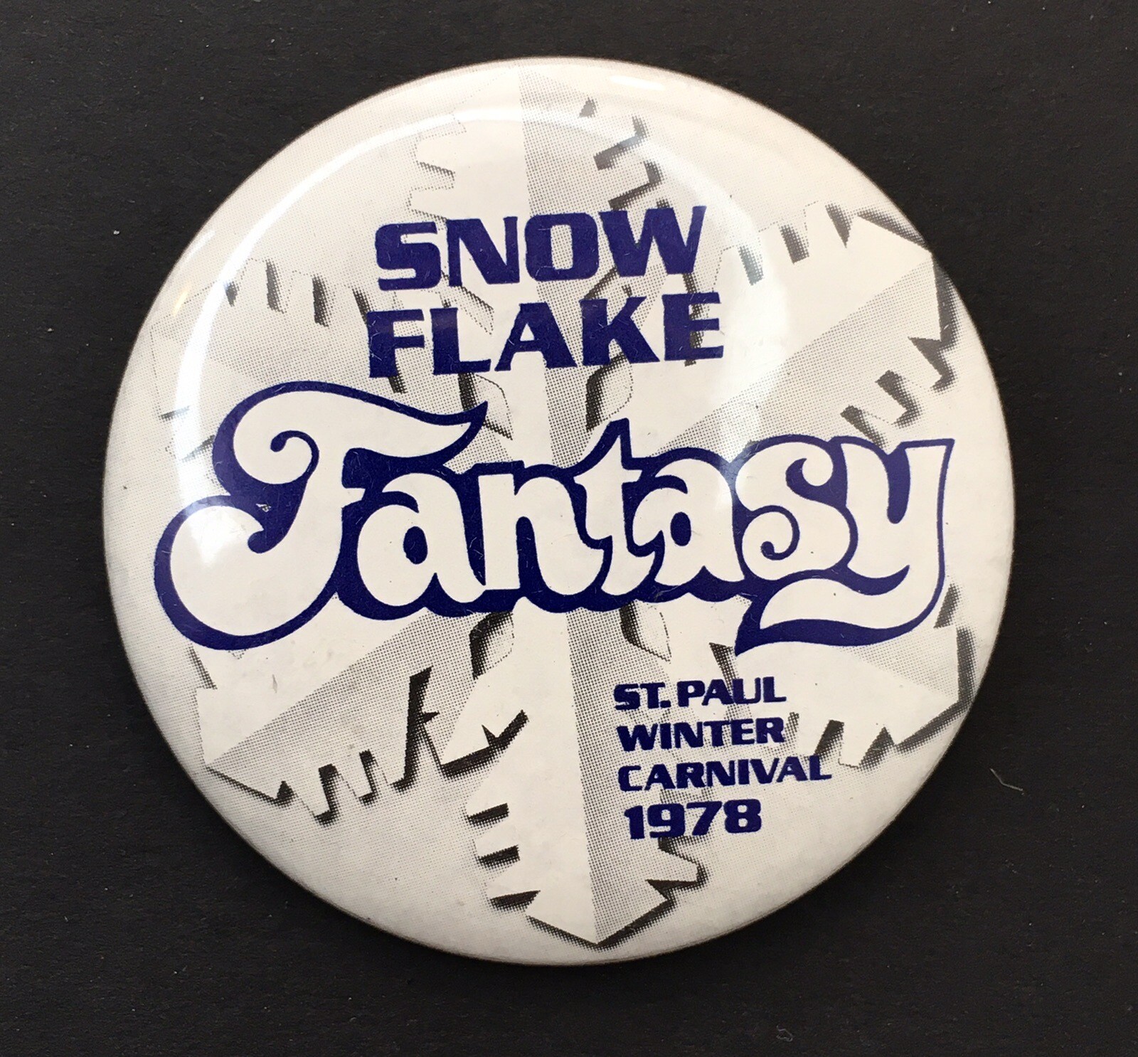 1978 SNOW FLAKE Fantasy St SAINT PAUL WINTER CARNIVAL Vtg PIN Minnesota 2.25″