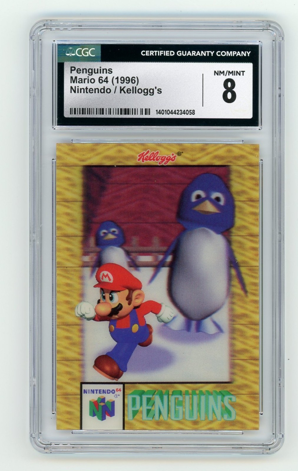 Penguins 1996 Nintendo Super Mario 64 3-D Kellogg’s CGC 8 NM/MINT