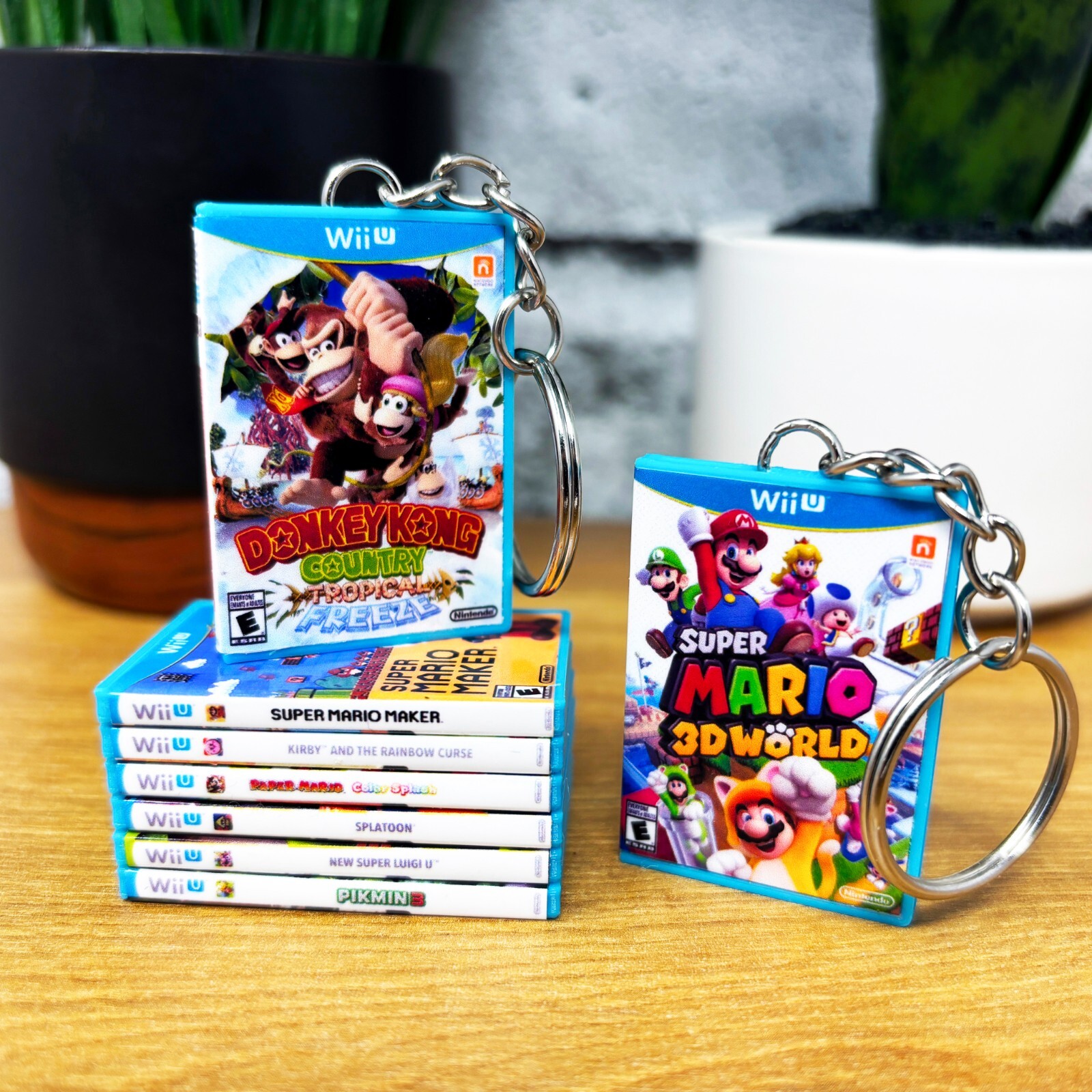 Mini Wii U Game Case Keychains, Miniature Nintendo Wii U Cover Art, Gamer Gift