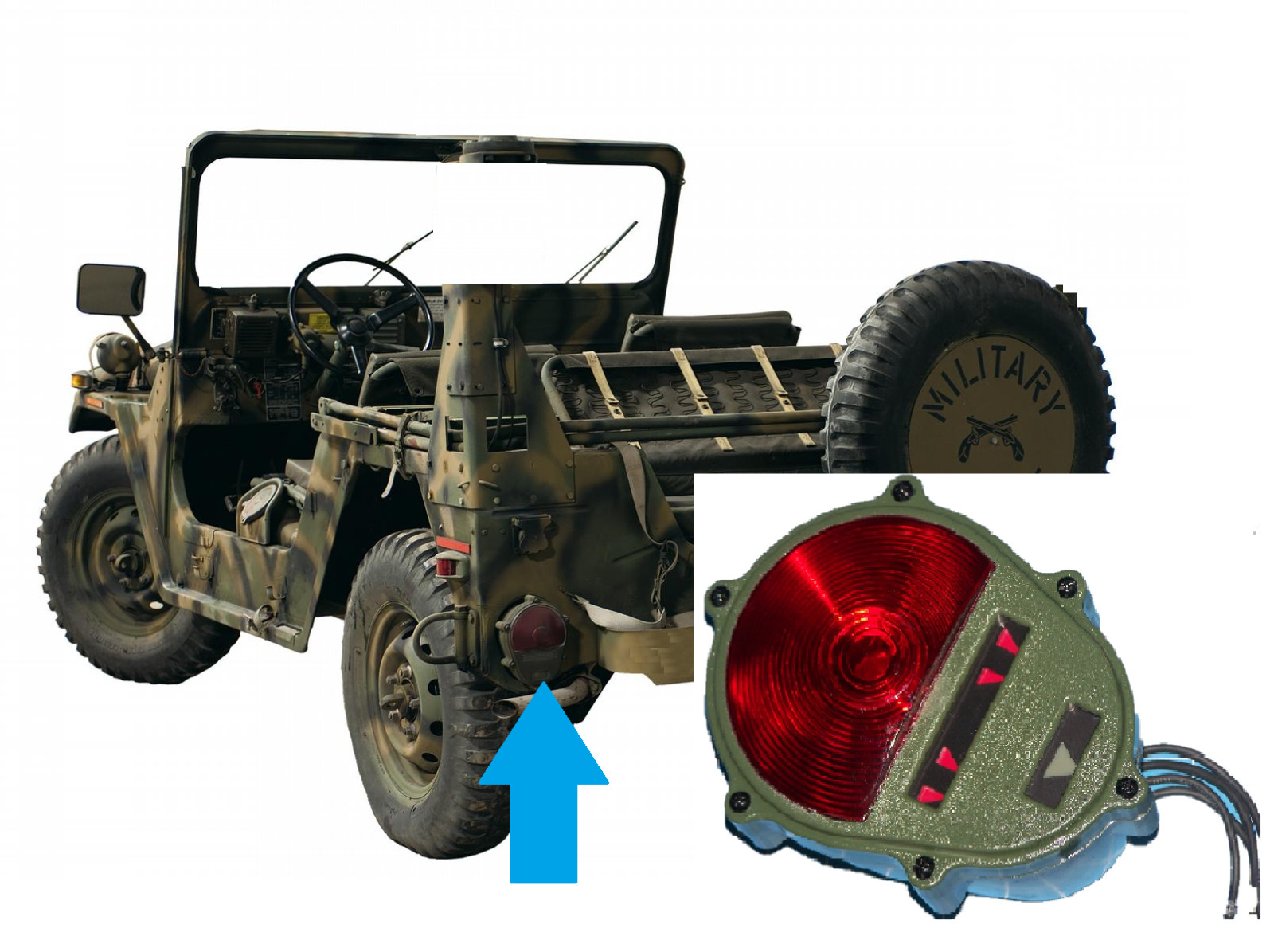 2 M151A2 M35 M101 M939 HMMWV M809 M116 M1102 MILITARY TRAILER TRUCK SIGNAL LIGHT