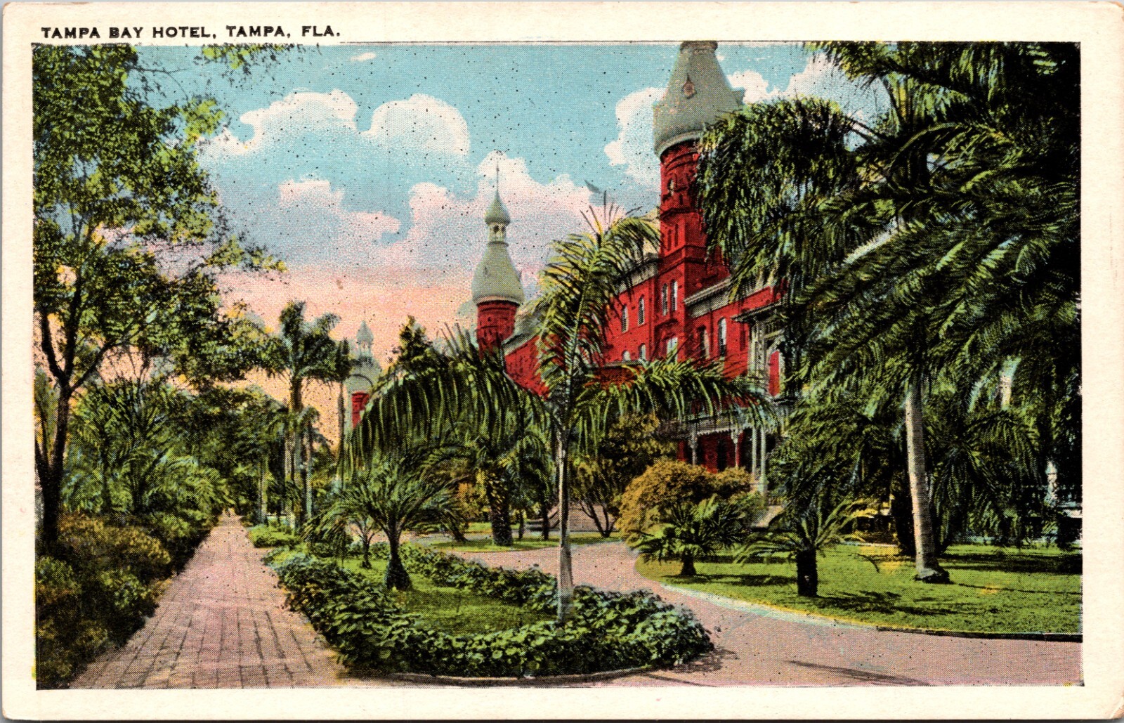 Postcard Tampa Bay Hotel (Closed 1930, now Plant Hall) Tampa Florida