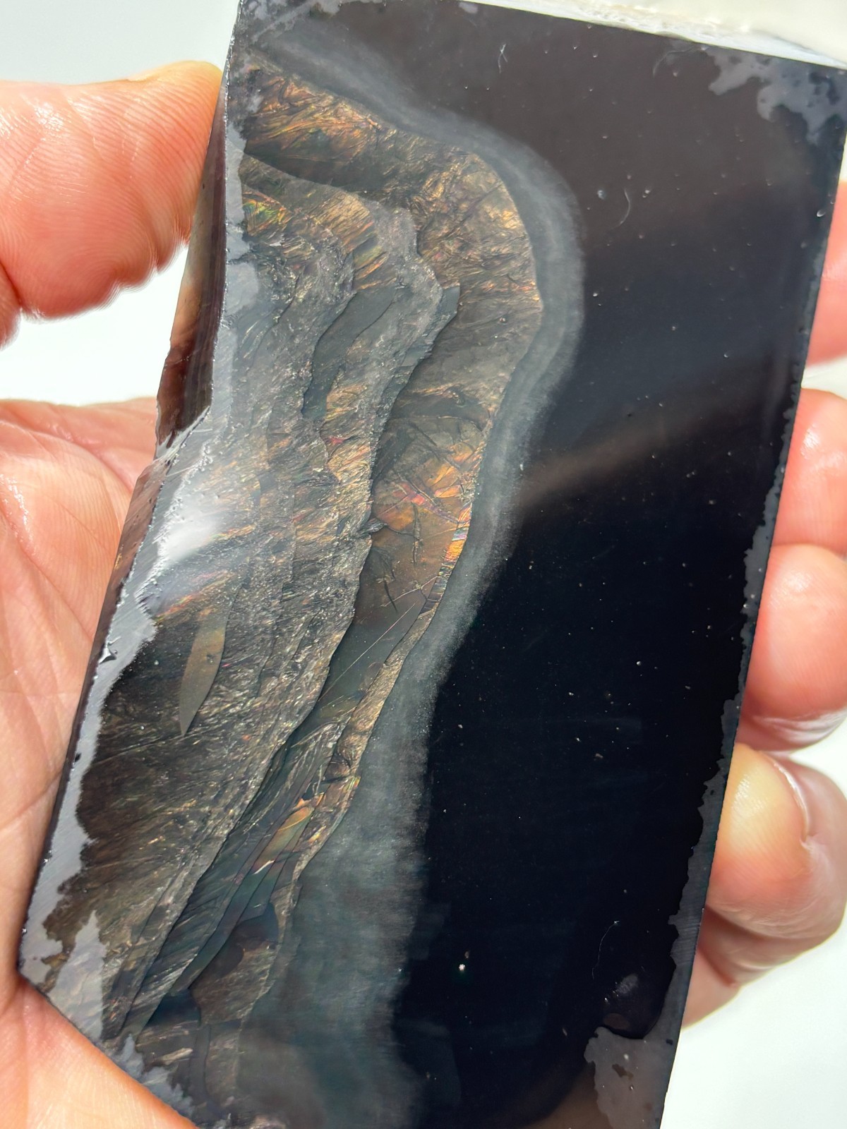 Fire Obsidian Slab Lapidary Cabbing Knapping Combo ship avail