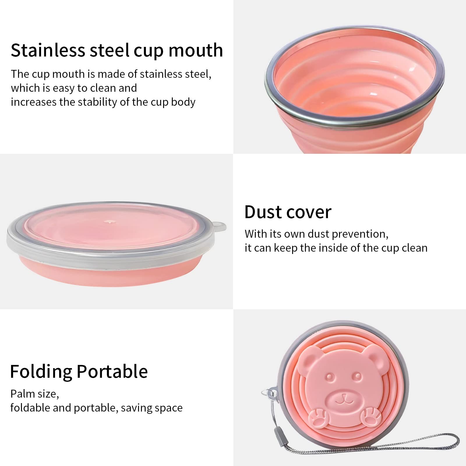 Collapsible Silicone Folding Cup – Lightweight Expandable Drinking Cup – Reus…
