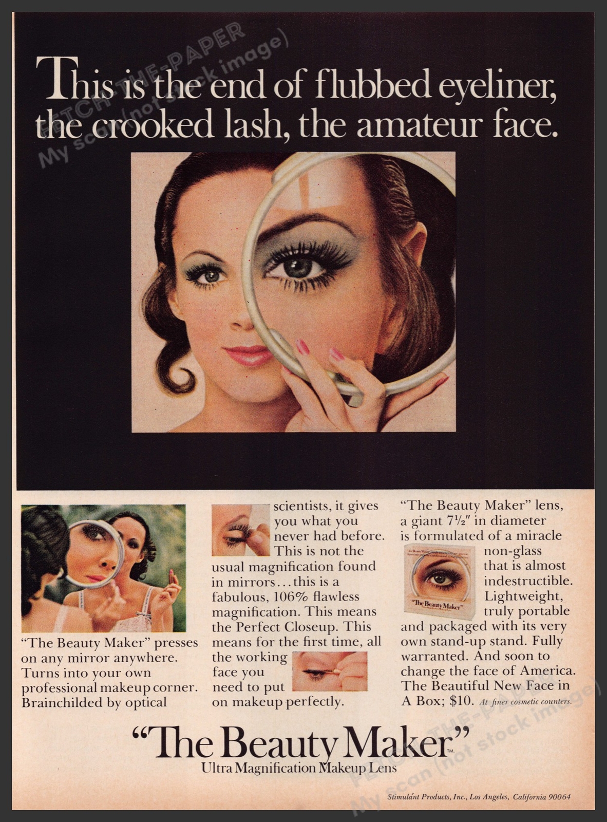 “The Beauty Maker” Mirror 1960s Print Advertisement 1969 Makeup