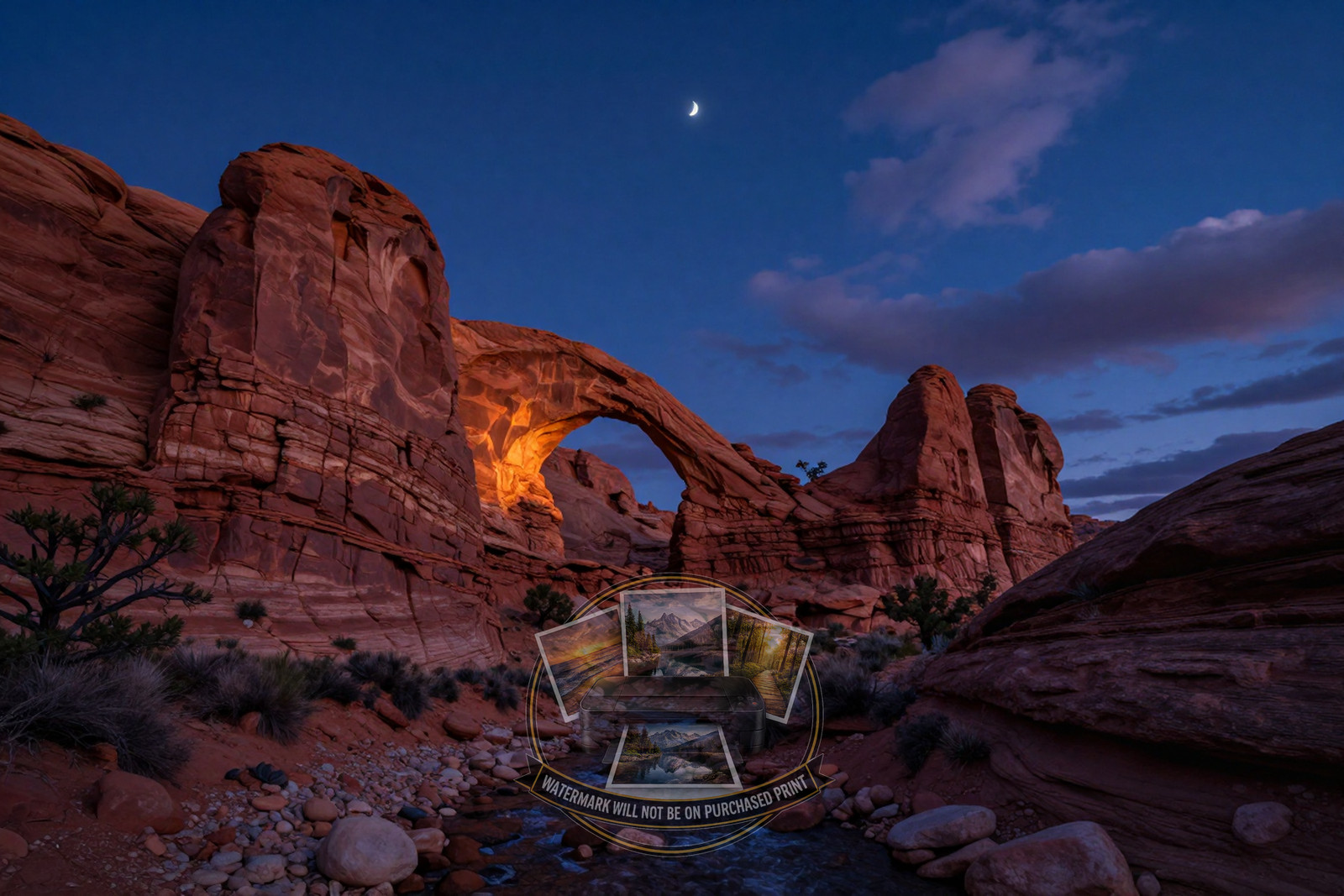 Towering Red Sandstone Hoodoos Stone Arches Deep Wall Art 4X6 Fantasy Photo