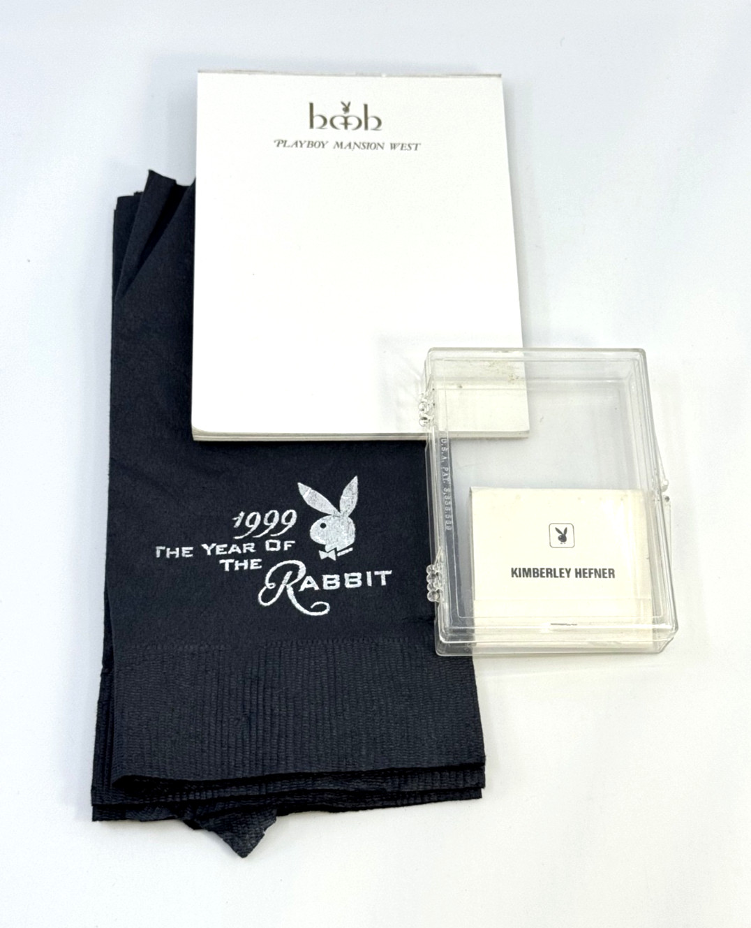 Vintage Playboy Mansion Memorabilia Lot Notepad Matchbook 1999 Party Napkins Pac