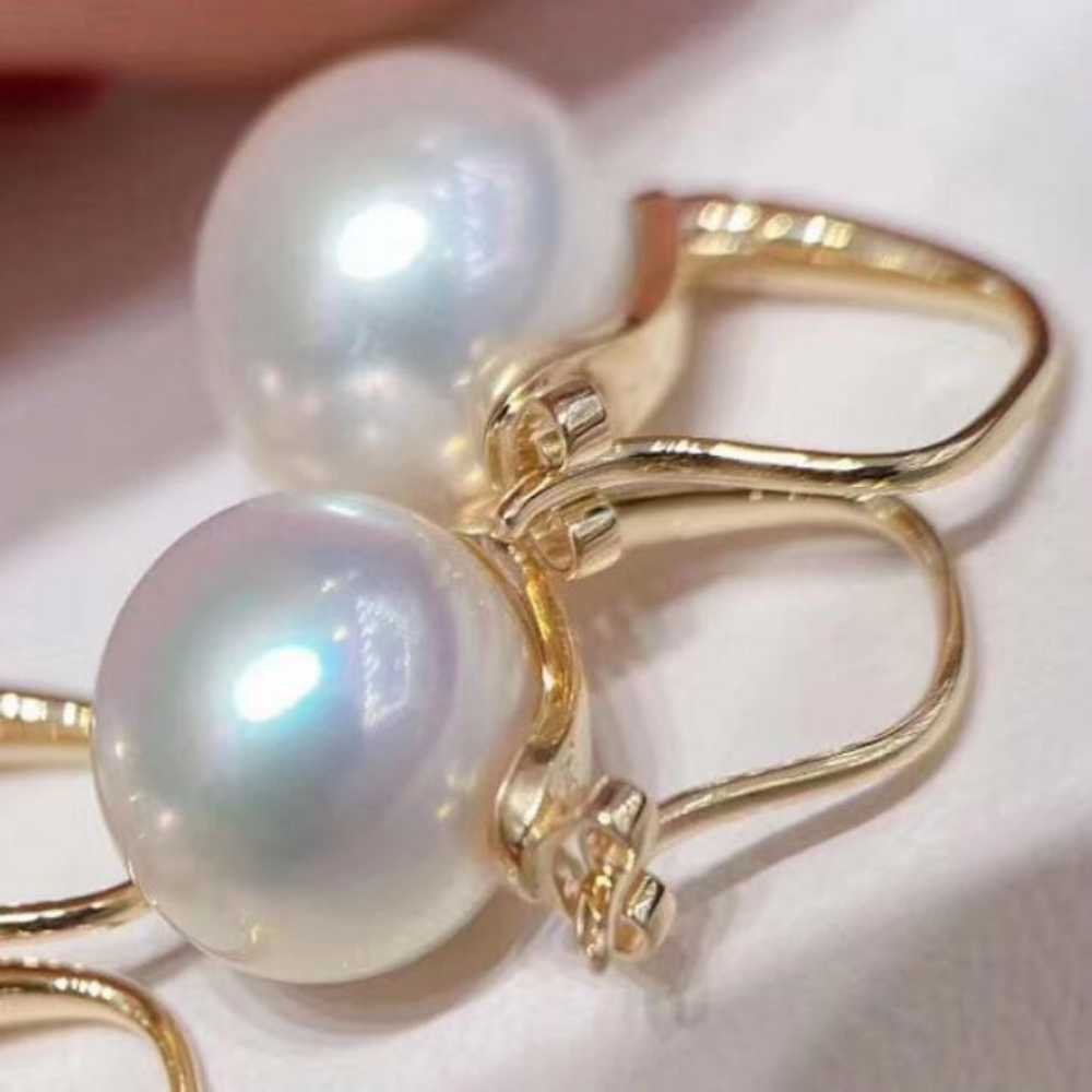 16MM Highlights Pearl white Shell Pearl Earrings 18K Modern Casual Dangle
