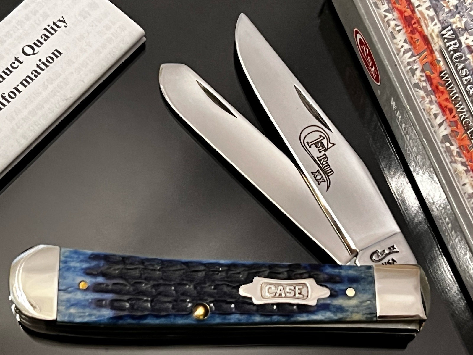 CASE XX 1st Run XX Trapper Teal Corncob Jigged Bone Knife With XX Box 1998 NEW