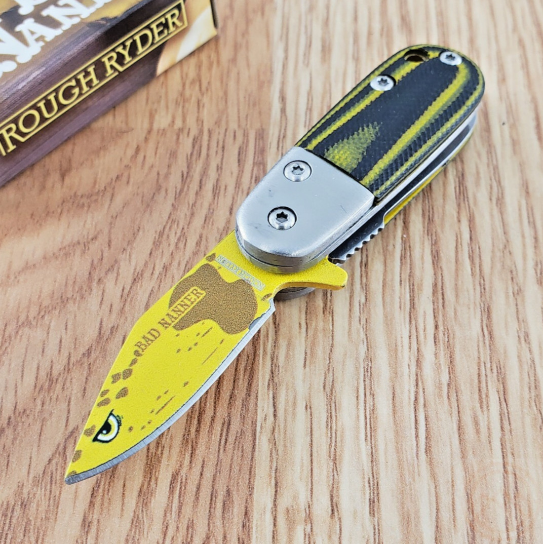 Rough Ryder Bad Nanner Folding Knife 1.38″ Stainless Steel Blade G10 Handle
