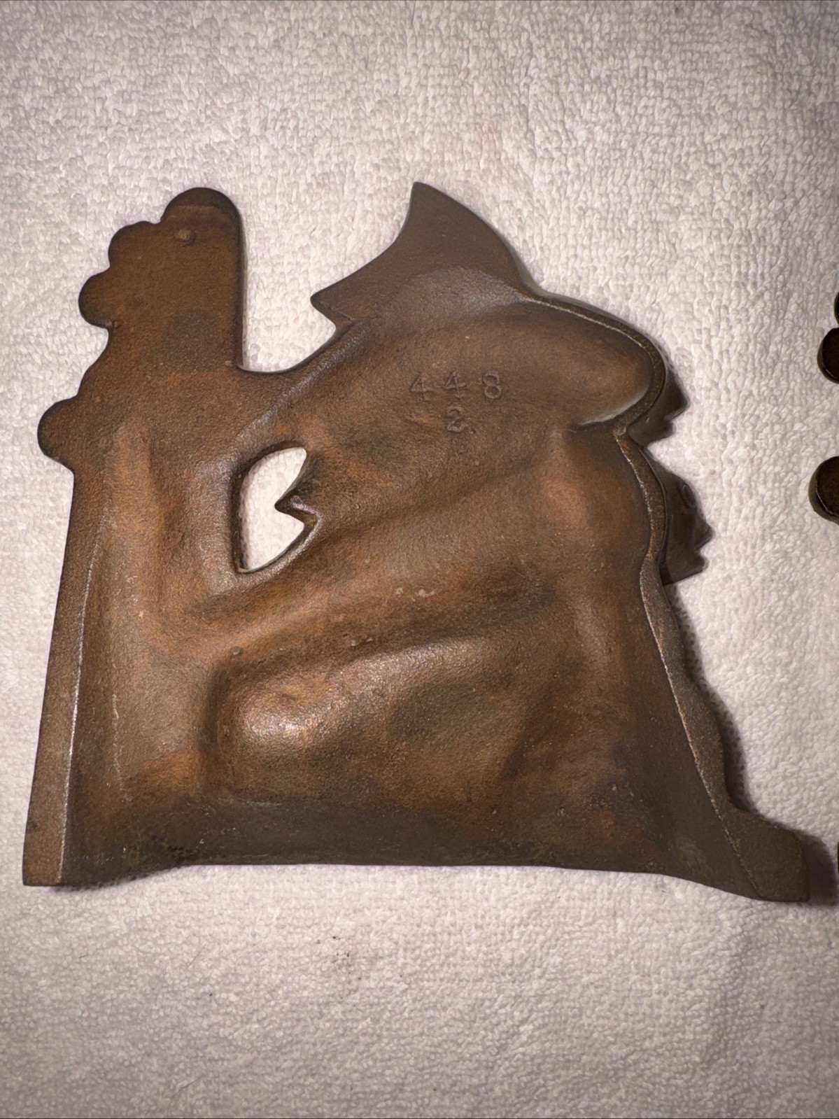 Antique Hubley Two Fish In Waves Bookends Cast Iron Bronze Art Deco 4482