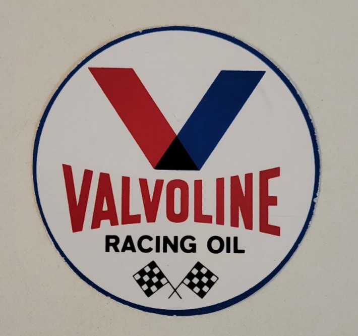 1960’s VALVOLINE RACING OIL Original 3″ STICKER DECAL Vintage CONTINENTAL BACK