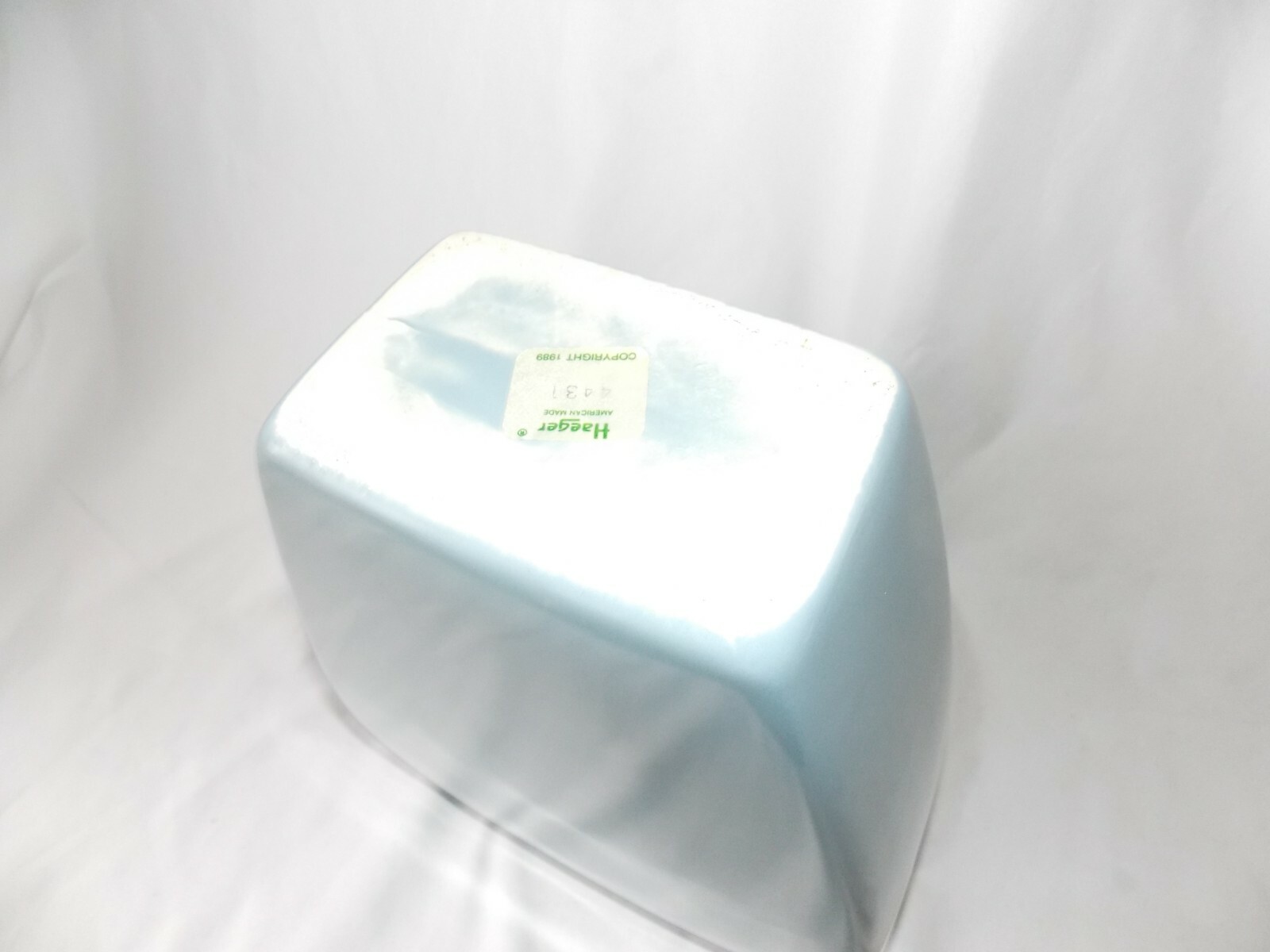 Blue Haeger Vase Art Deco Style Ceramic 1989 Contemporary Urban Decor 8.5″ Vtg.