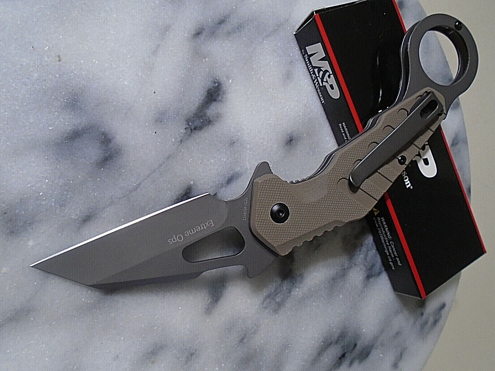 Smith & Wesson M&P Extreme Ops Assisted Open Karambit Pocket Knife 8Cr13MoV G10