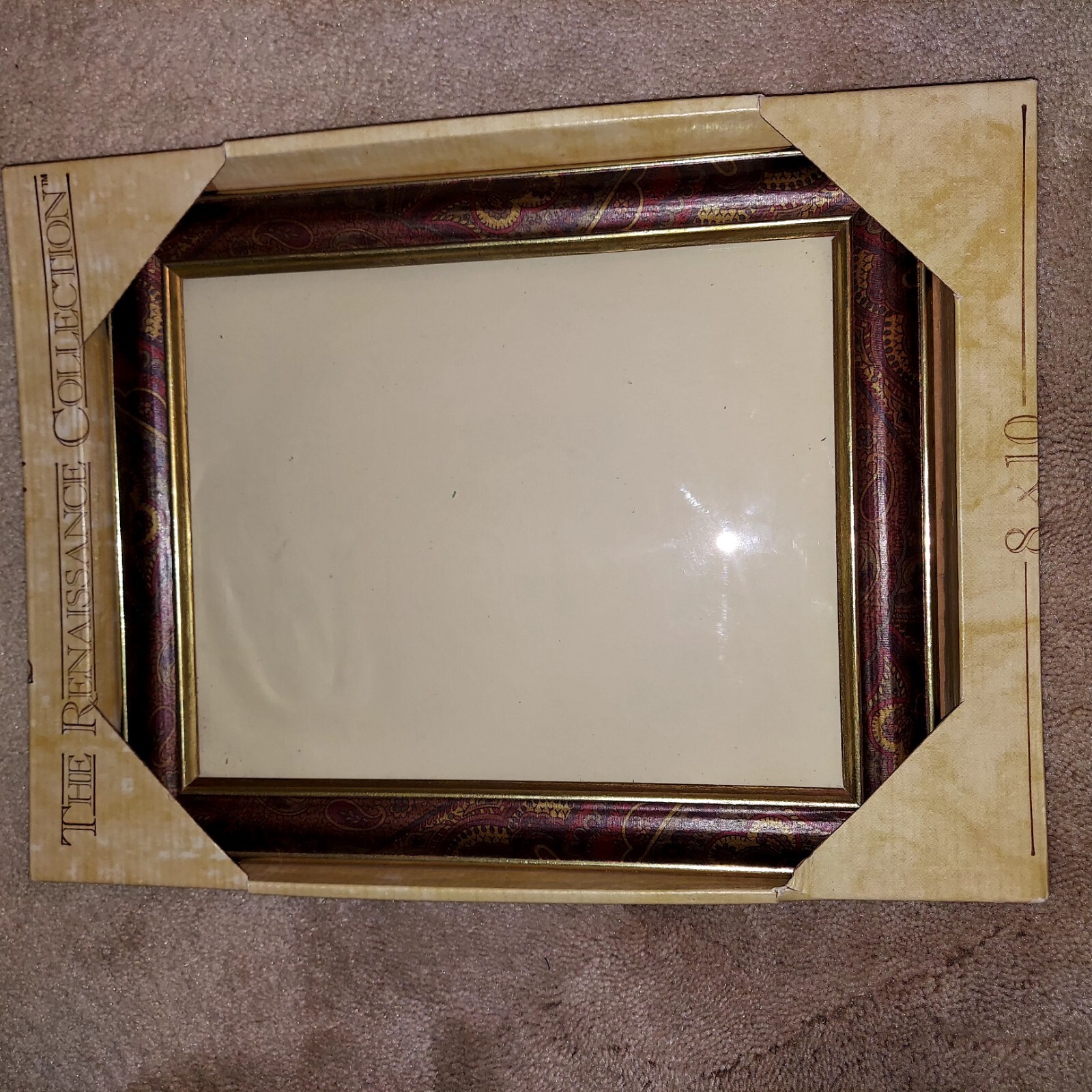 Wood Frame Paisley Br/Gold/Reds 8″x10″ Trimmed – The Renaissance Collection -USA