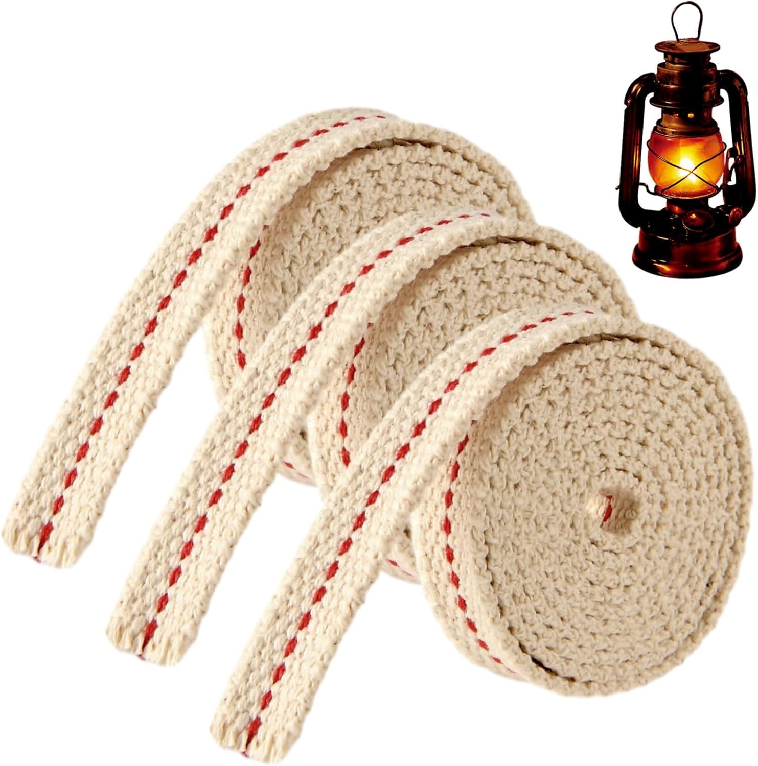 3 Rolls Lamp Wick Lantern Wicks – 10 Ft 1/2 Inch Flat Cotton Oil Lamp