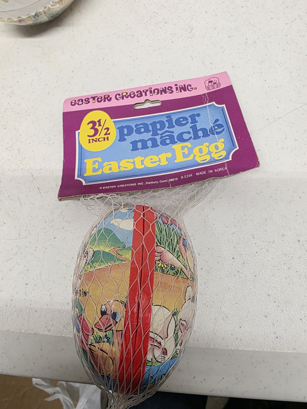 Easter Creations Paper Papier Mache Easter Egg Candy Container NOS Rare Korea