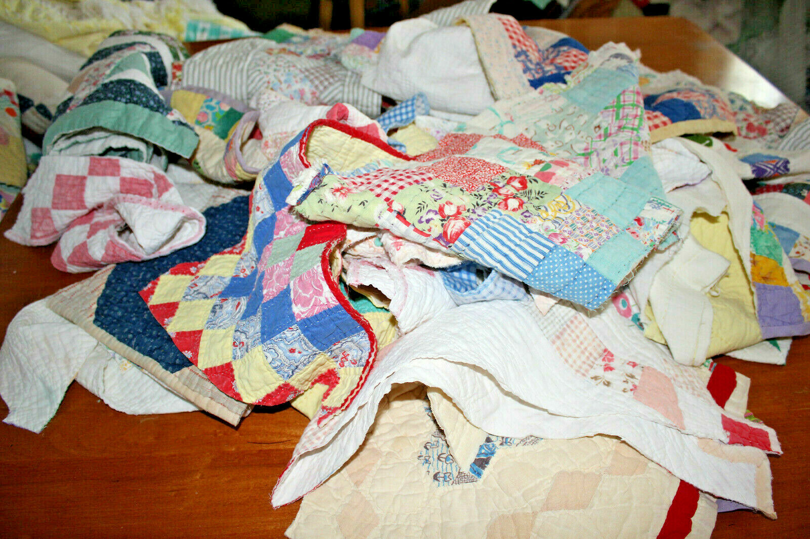 Vintage Handmade Patchwork Cutter Quilt Remnants Grab Bag One Half Pound