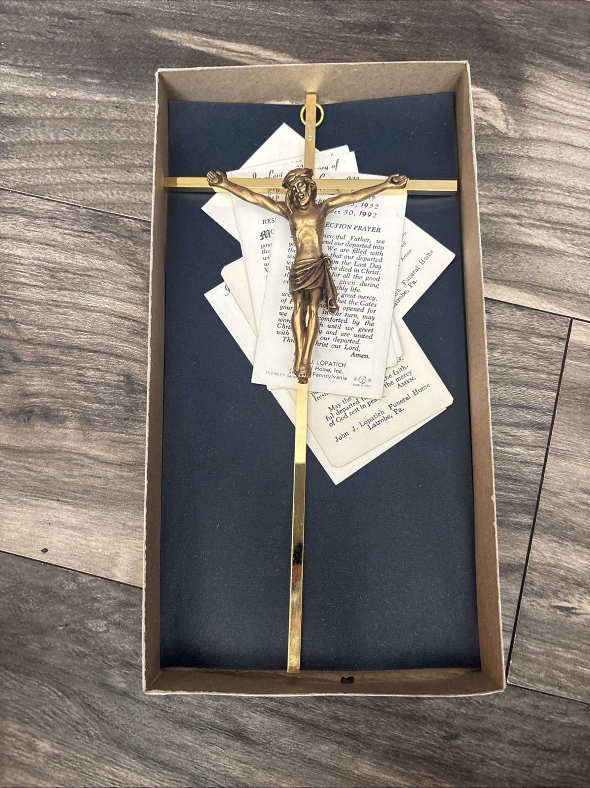 Metal Cross Jesus Crucifix 10 inches tall w/ Box