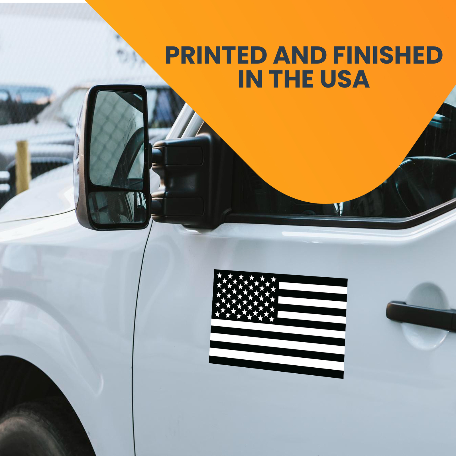 Black and White American Flag Car Magnet Decal, 5×8 Inches, Automotive Magnet