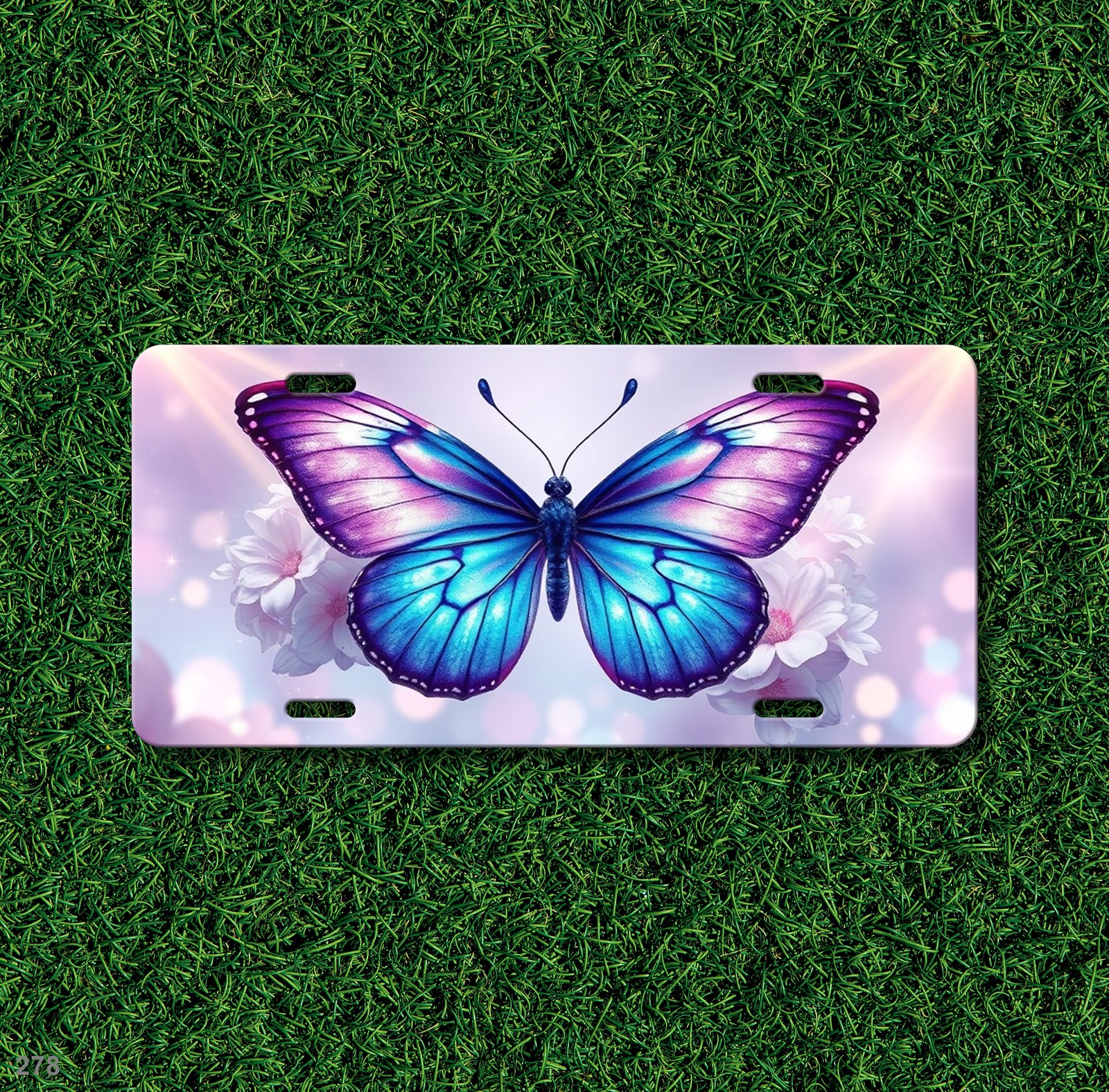 Butterfly Art Customizable Custom License Plate Front Car Auto Vanity USA Tag
