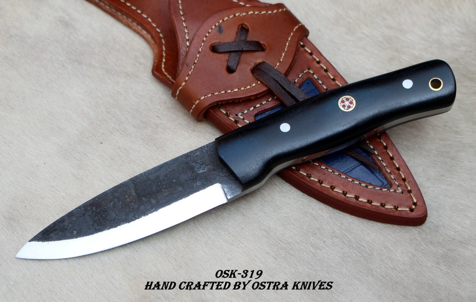 HIGH CARBON STEEL HANDMADE HUNTING CAMPING BUSHCRAFT SCANDI GRIND HUNTING KNIFE