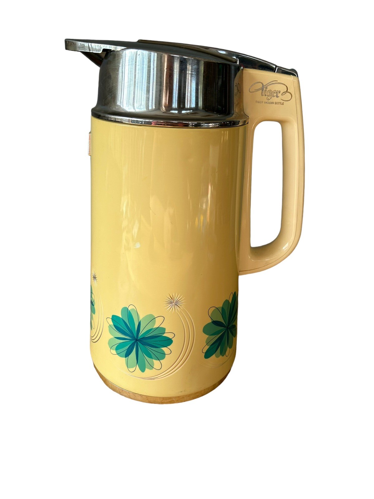 Vtg Tiger Vacuum Bottle Coffee Hot Beverage Flower Starburst 1.6 L Made in Japan