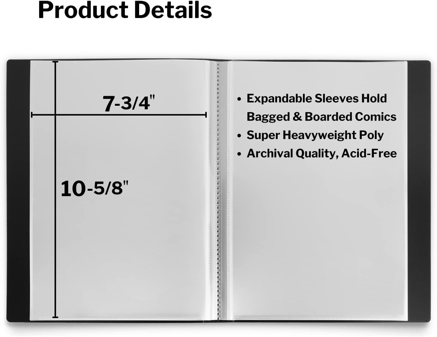 Comic Book Storage Album – for Current, Silver Age, Regular Bagged and Boarded,