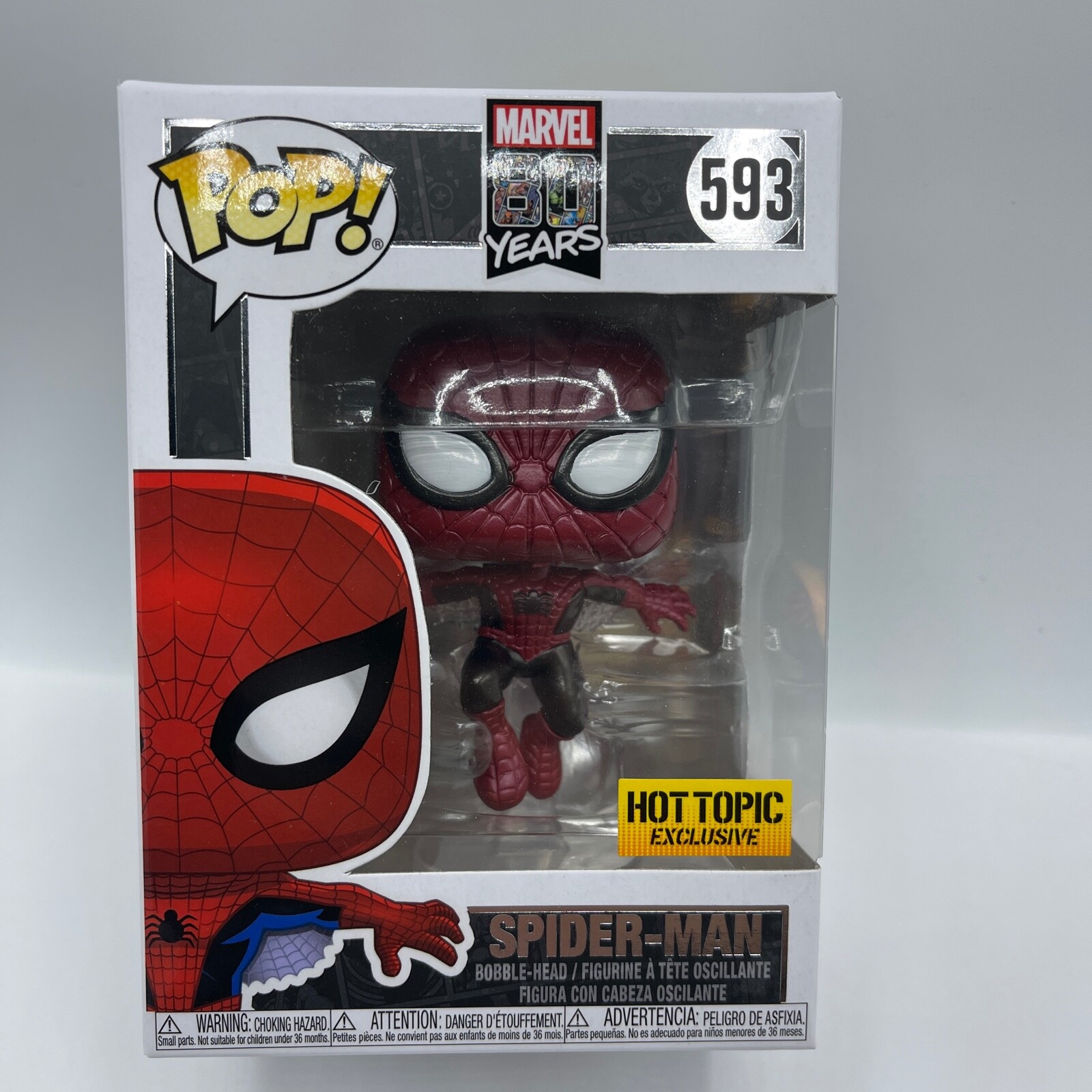 Funko Pop Hot Topic Exclusive Marvel 80 Years Spider Man #593