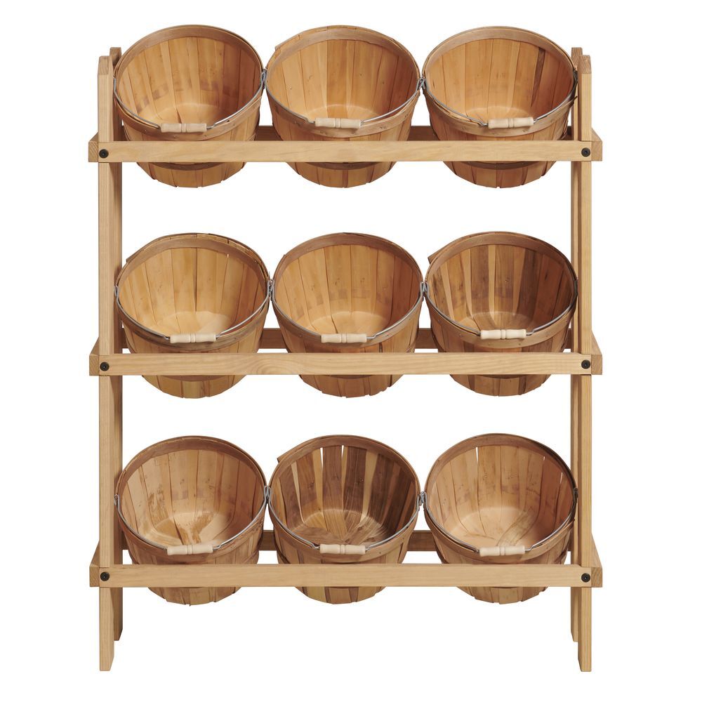 1 Peck Display Rack w/ 9 Baskets – 36 3/4″W x 11 1/4″D x 45″H