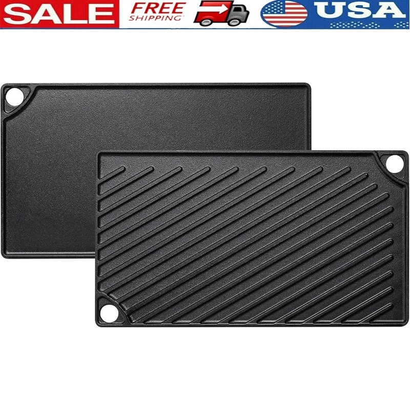 Cast Iron Griddle Reversible Grill Non Stick Heavy Duty Versatile Cookware New