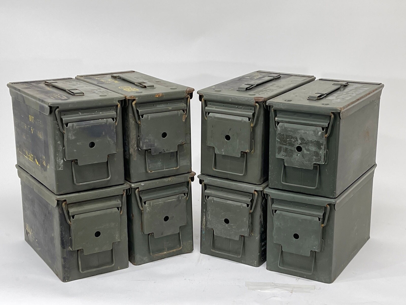 50 Cal Metal Ammo Can – Military Steel Box Ammo Storage – Used – 8 Pack