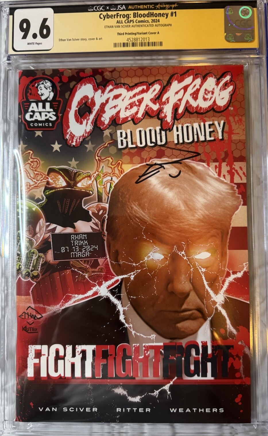 CGC/JSA 9.6 CYBERFROG Blood Honey RARE TRUMP MAGA VARIANT LIMITED Signed By EVS
