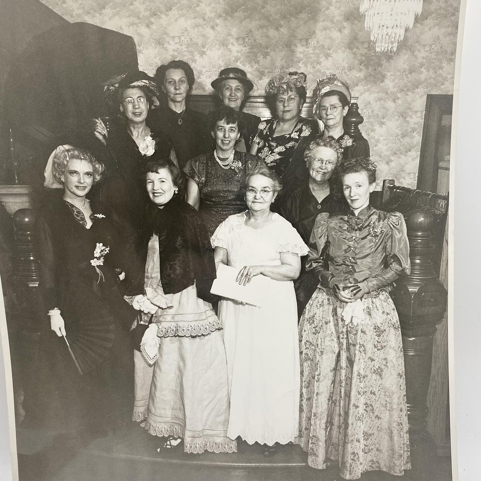Vtg 1940 Sorosis Club Women Costume Group Photo Dept Lit 8×10 B&W Original