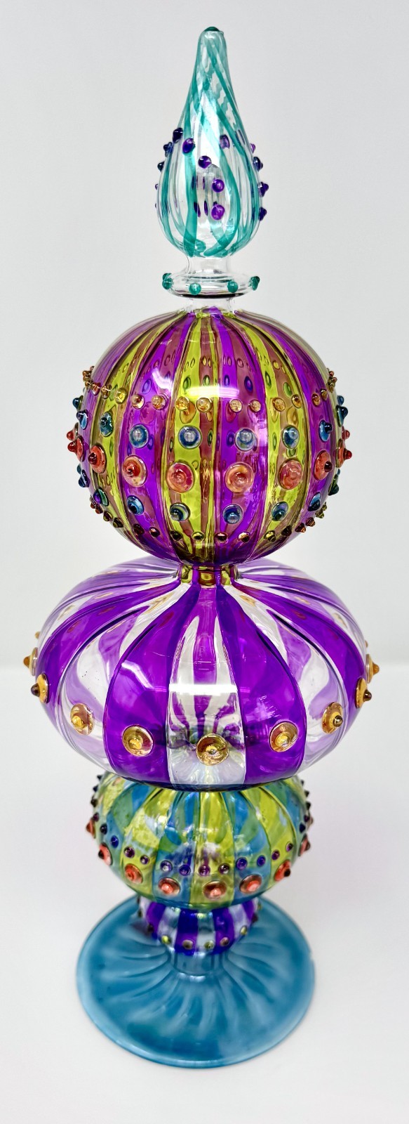 Waterford Marquis 12” Venetian Purple Green Christmas Tree Topper READ FLAWED!