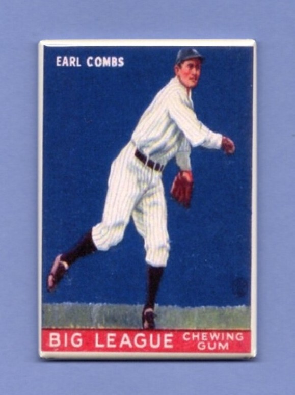 EARL COMBS BASEBALL CARD *2×3 FRIDGE MAGNET* YANKEES 27 WORLD SERIES CHAMPION