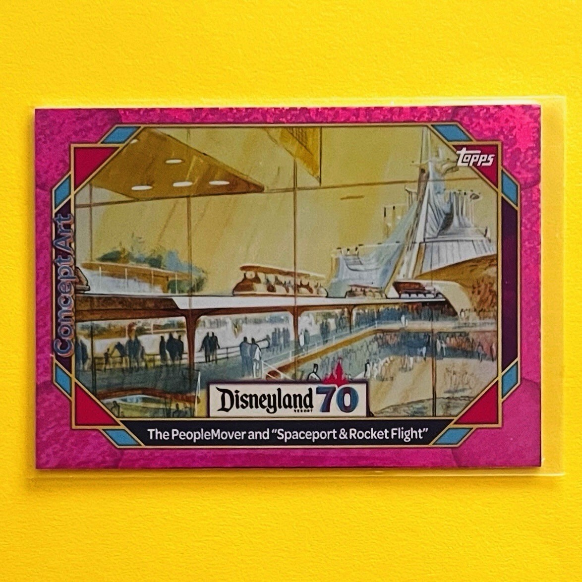 2025 Topps Disneyland 70th Concept Art #148 PeopleMover Pink Shimmer