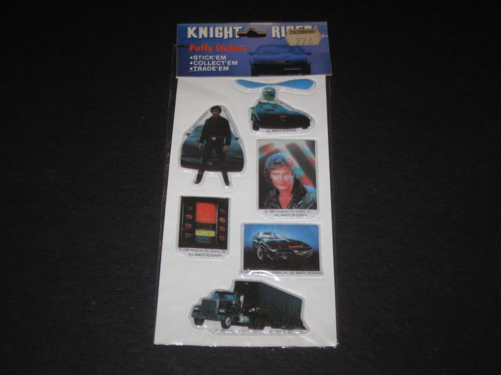 1982 Knight Rider Puffy Stickers Sealed Universal Studio David Hasselhoff 2