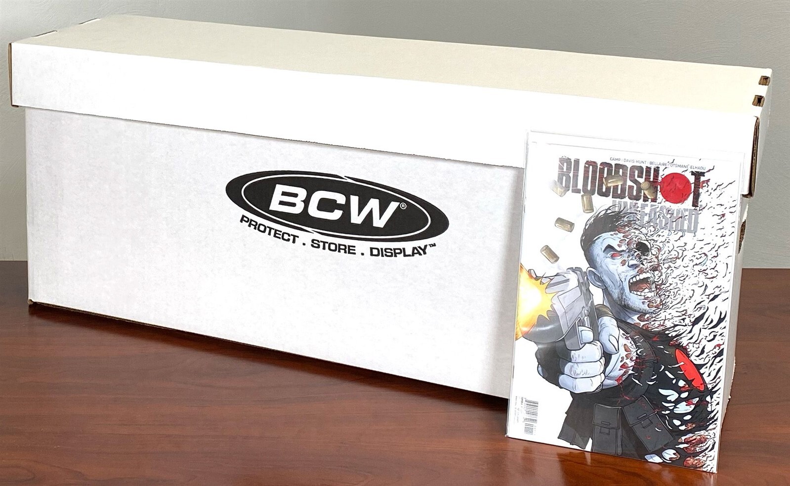 5 Long Comic Book Storage Boxes Holds 200-225 Durable Cardboard + Lid2 By BCW