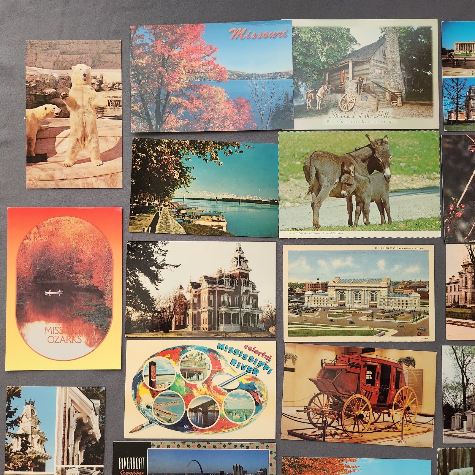 Lot of 27 MISSOURI Postcard Wildlife Nature Cities Landmark 1950-2000’s Mix