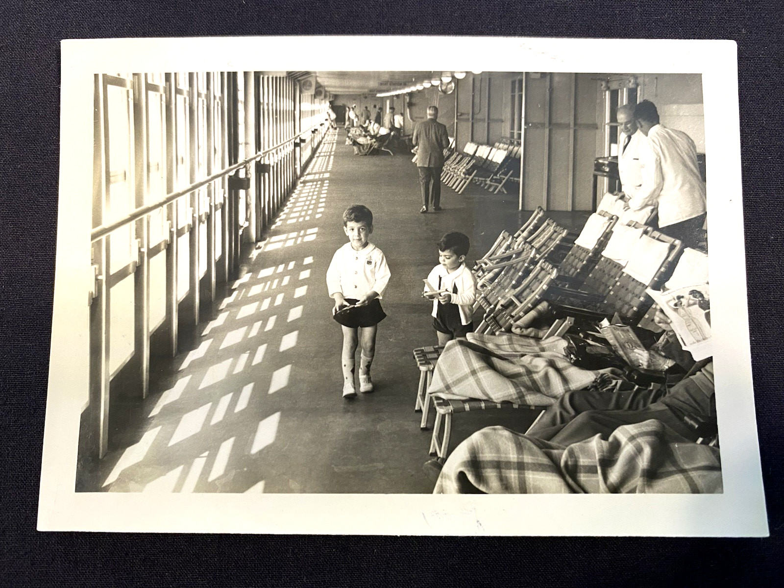 SS United States photograph on the Enclosed Promenade 1955 original