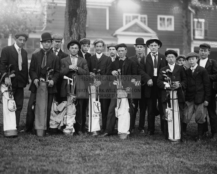 CHILDREN GOLF CADDIES AT BALTUSROL EARLY 1900S 8X10 PHOTO