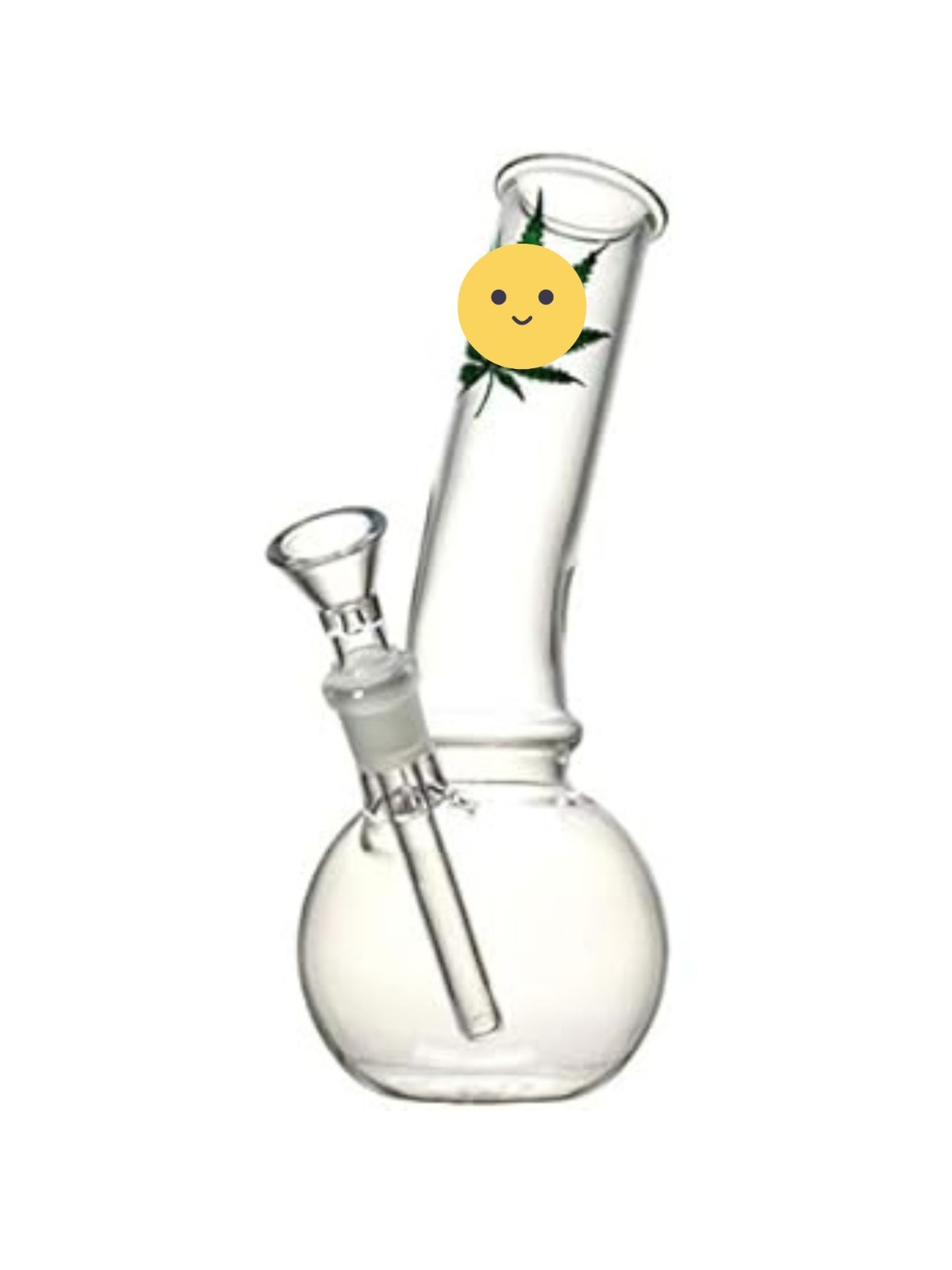 8″ Clear Glass Bong Water Pipe with Small Leaf Design Simple Durable Affordable