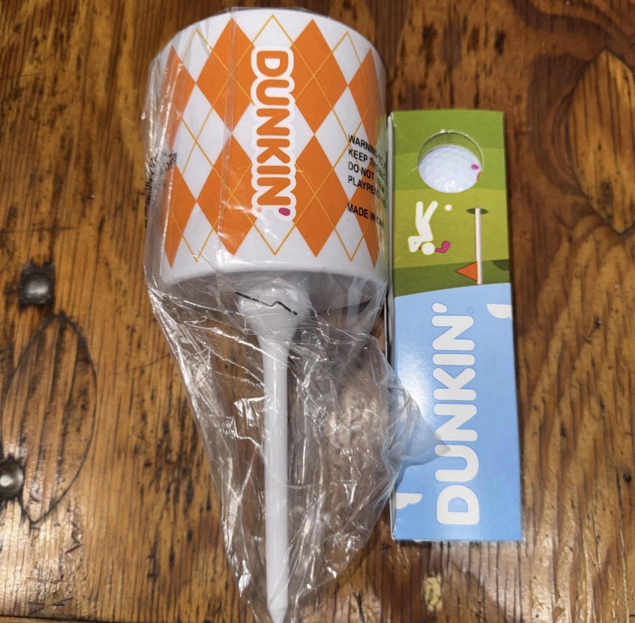 Dunkin’ Limited Edition Golf Ball & Golf Tee Cup Holder Promo Gift – New