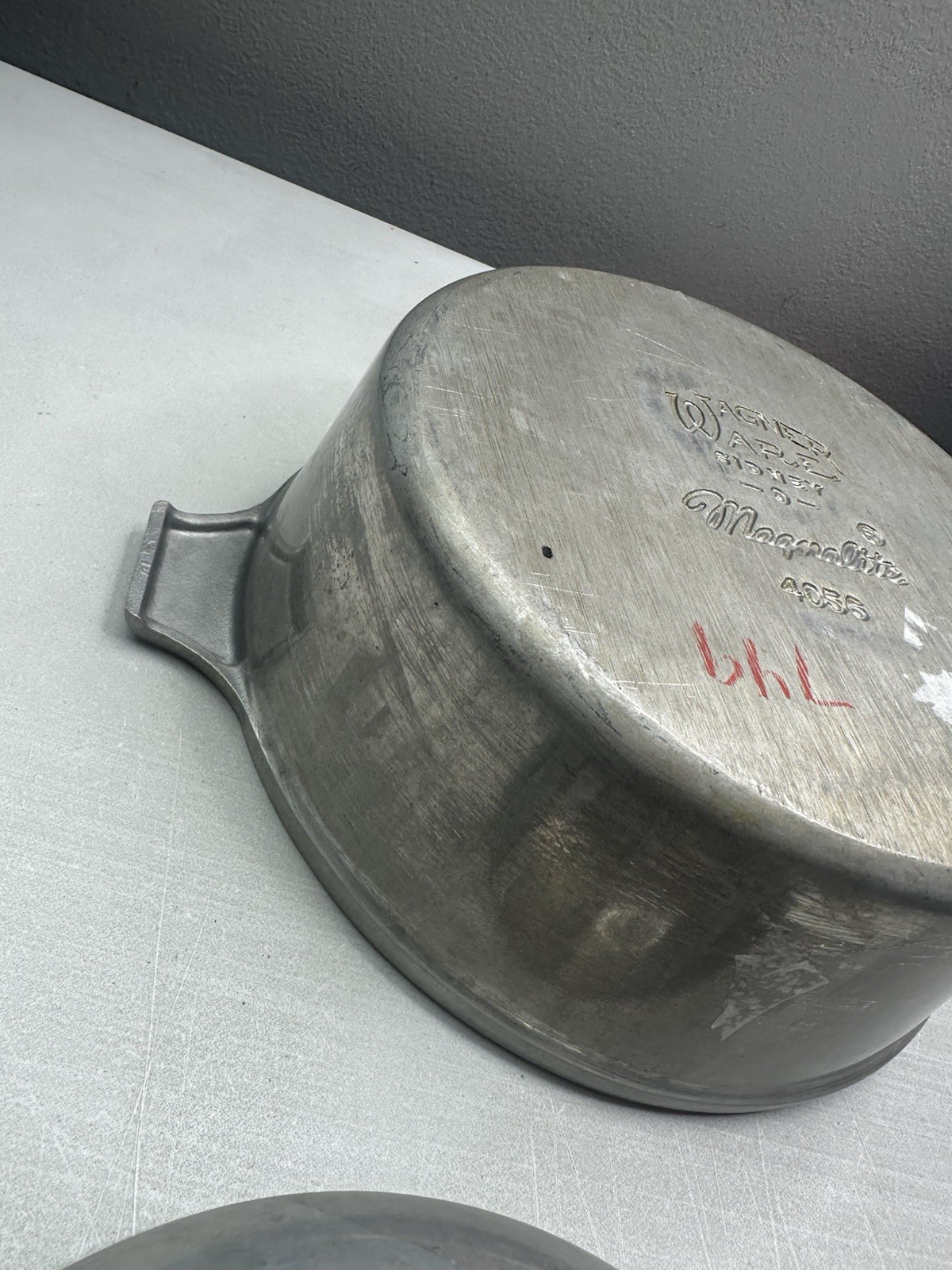 Vintage Wagner Ware MAGNALITE 4056 3.5qt Cast Aluminum Stock Pot Dutch Oven