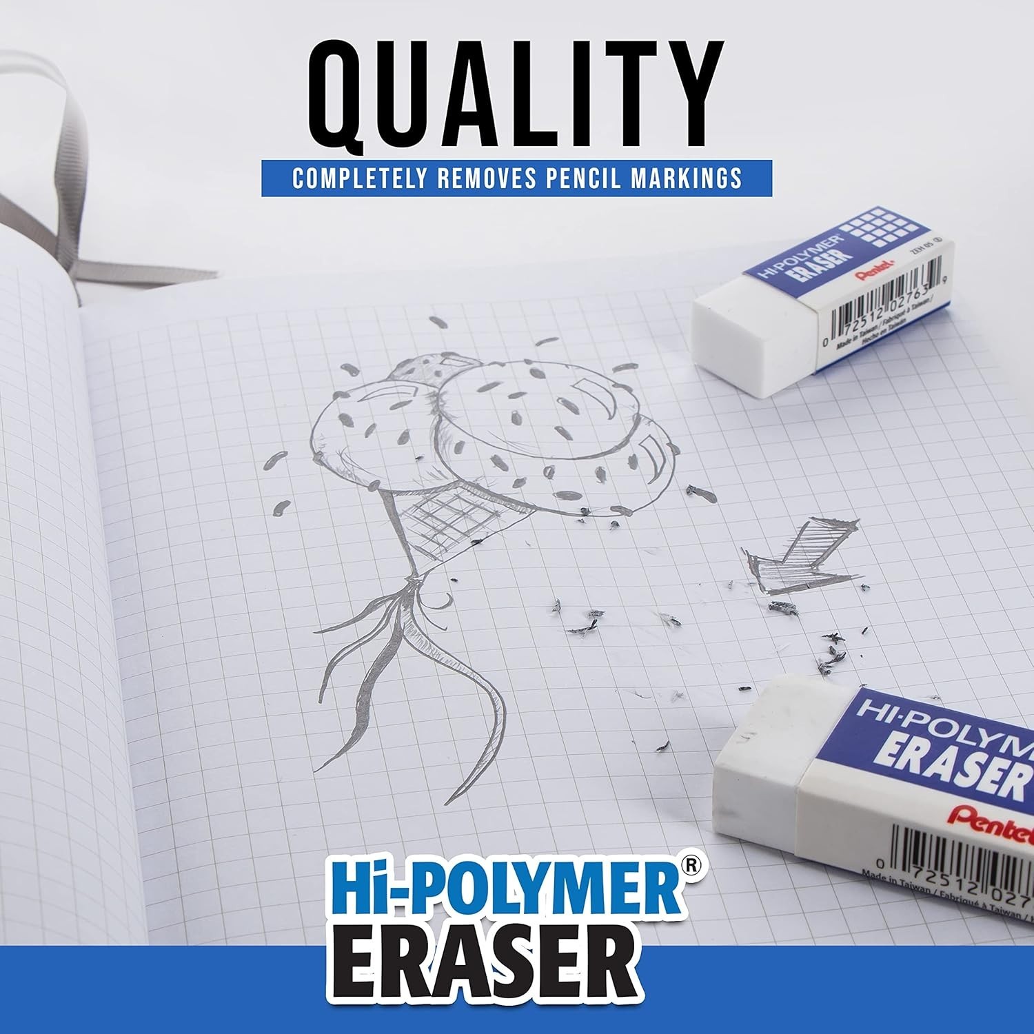 Precision Hi-Polymer Block Erasers, Large, Pack of 4 – Effortless Cleaning