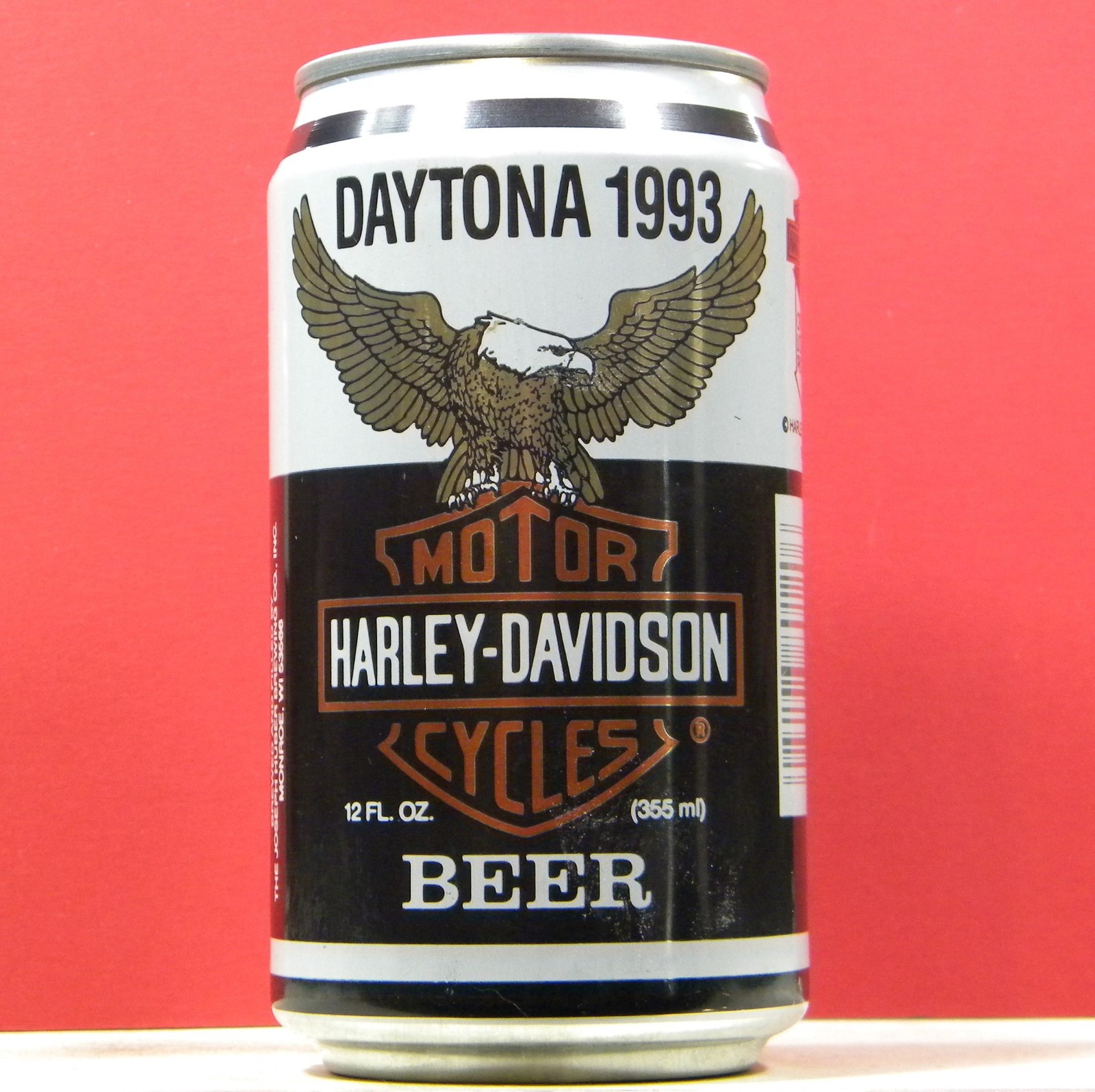 1993 Daytona Harley Davidson Beer B/O Can Huber Monroe 53566 Wisconsin 77F H/G
