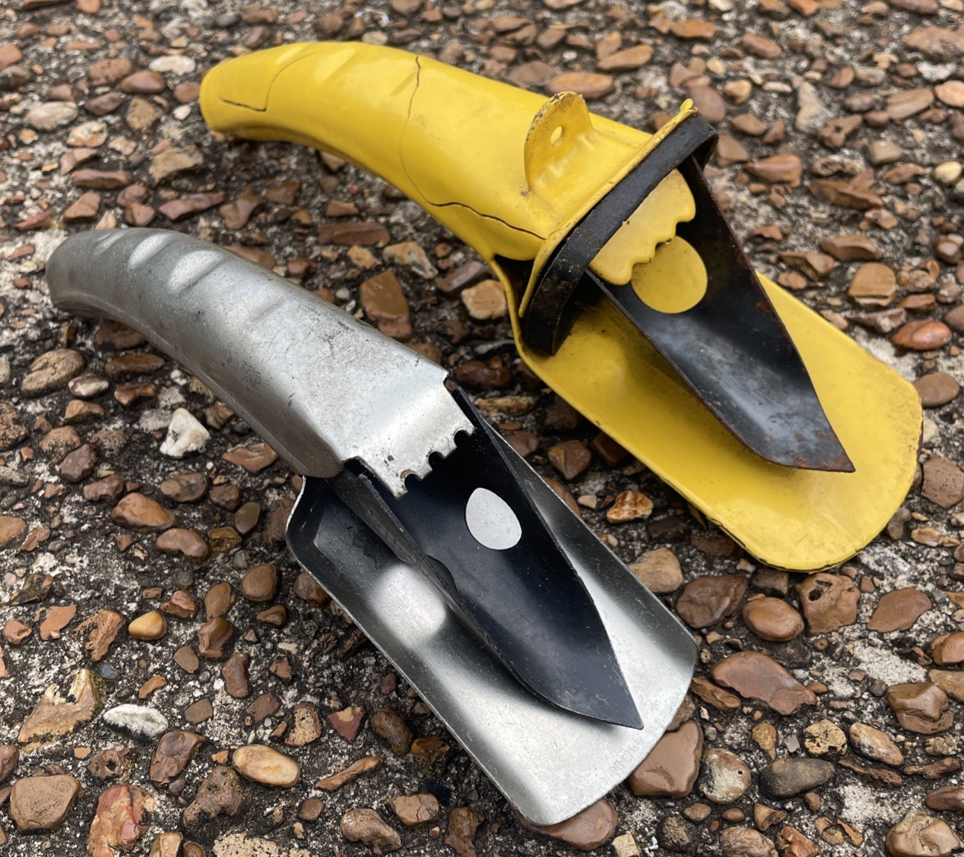 2 Vintage Oil Can Openers Pour Spout Nozzle Puncture Metal Gas Yellow Japan