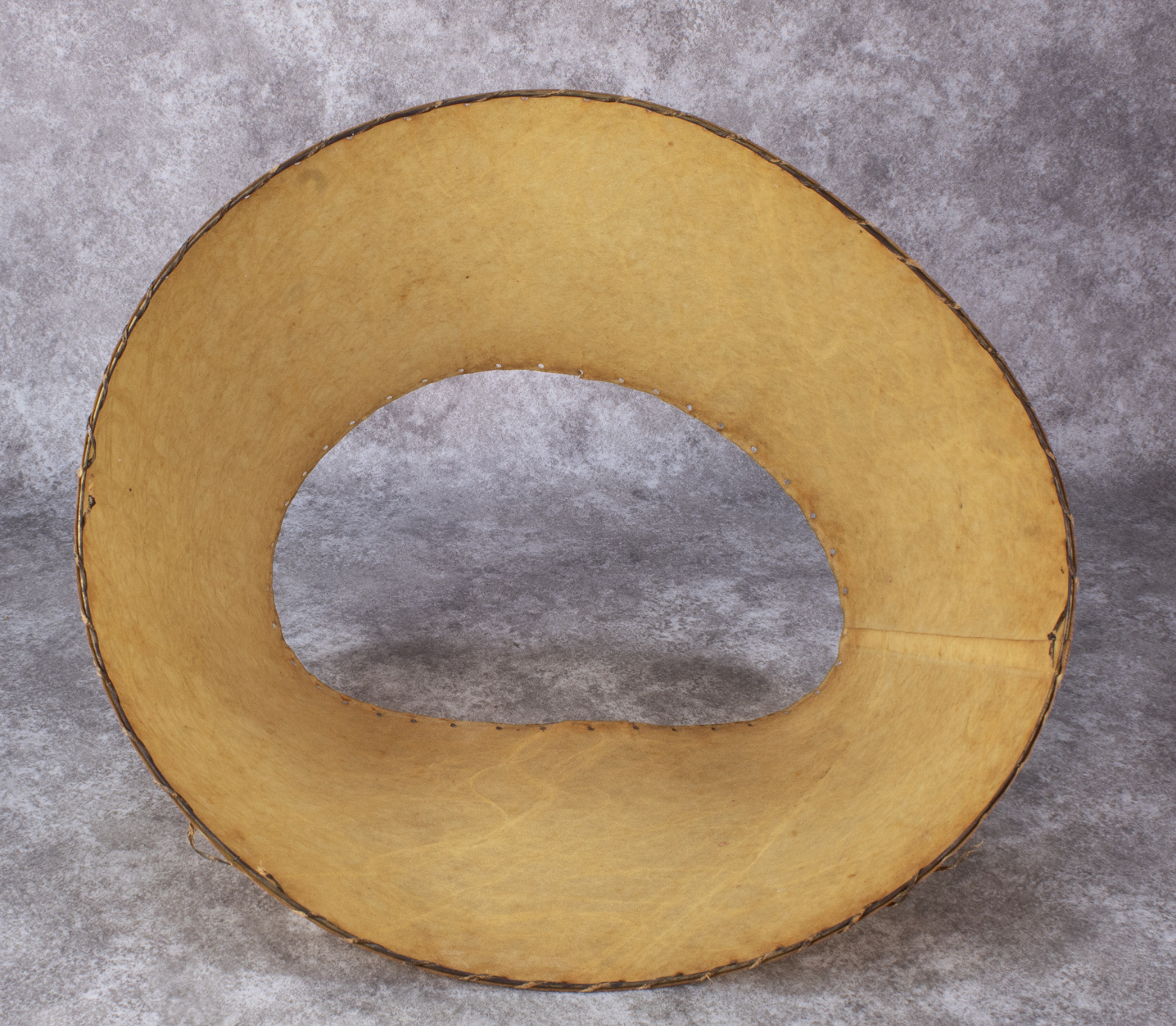 Vintage Fiberglass Parchment Laced Edge Lamp Shade Mid Century Modern AS IS