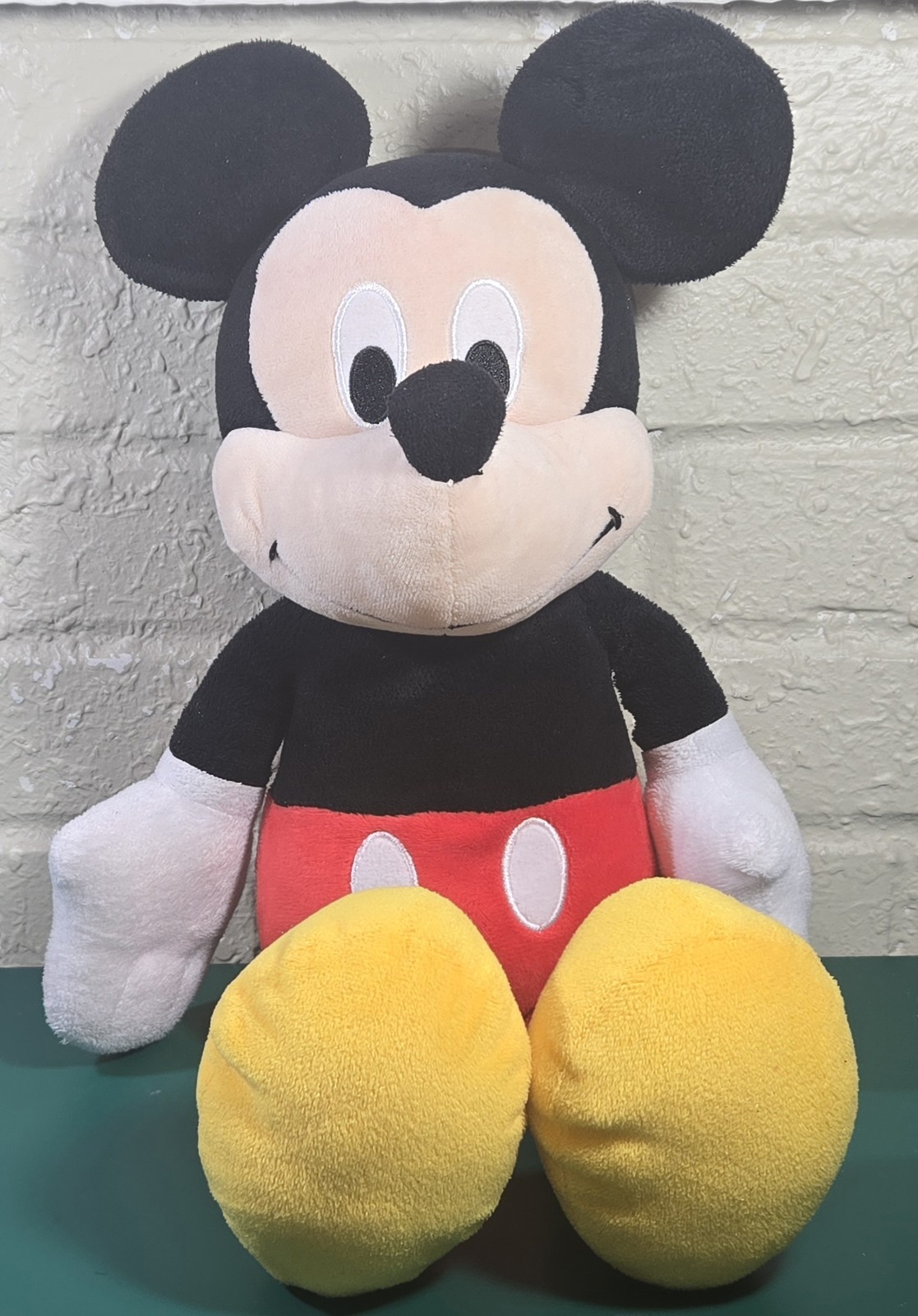 Disney Mickey Mouse Collectible Plush 19” in Red white Black Soft Black Eyes